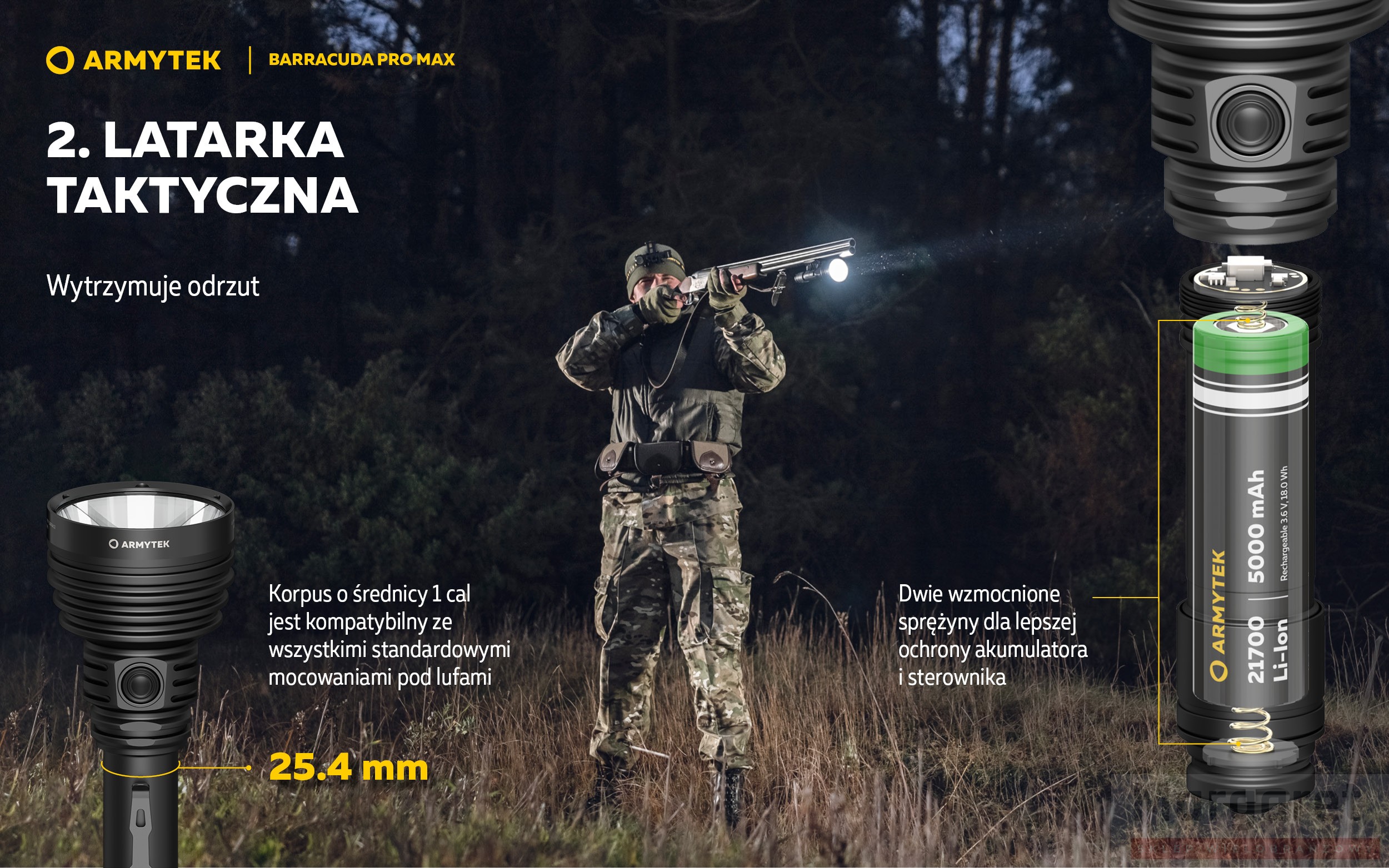 ARMYTEK BARRACUDA PRO MAX 2800 lm -1000 metrów zasięgu - obrazek 7